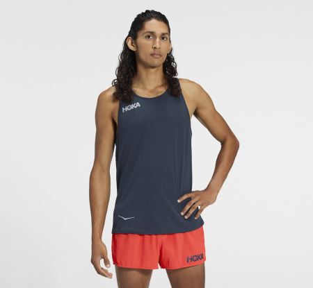 Hoka One One Singlet - Top Homem Outerspace | PT-AUvdVYj